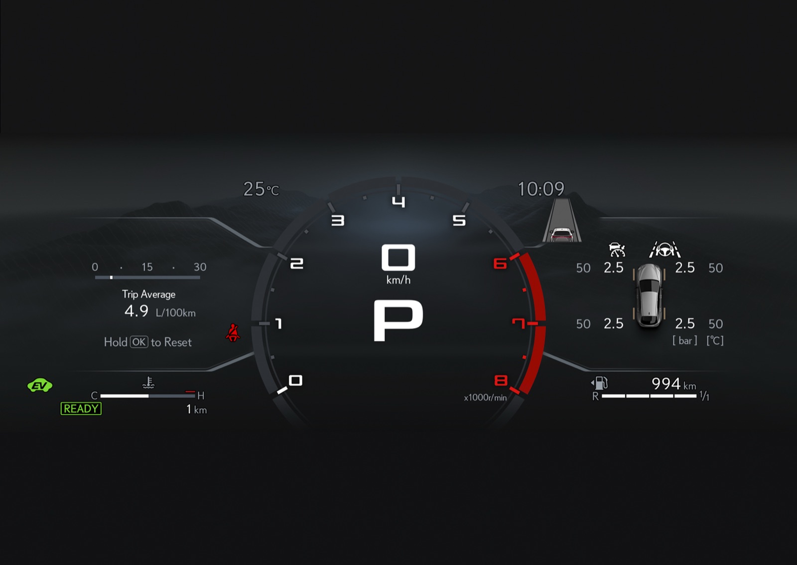 レクサス 新型NX 12.3インチLCDメーター 運転支援の作動状態表示